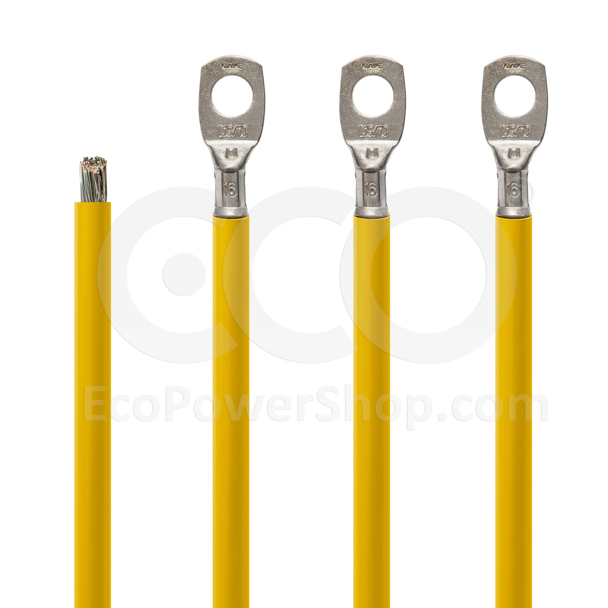 16 sq. mm yellow battery cable and crimped connectors