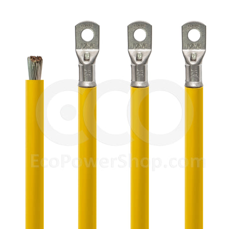 Yellow 25mm sq oceanflex battery cable  and klauke crimped connectors