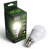 1 ECO B22 LED dimmable warm white bulb and box