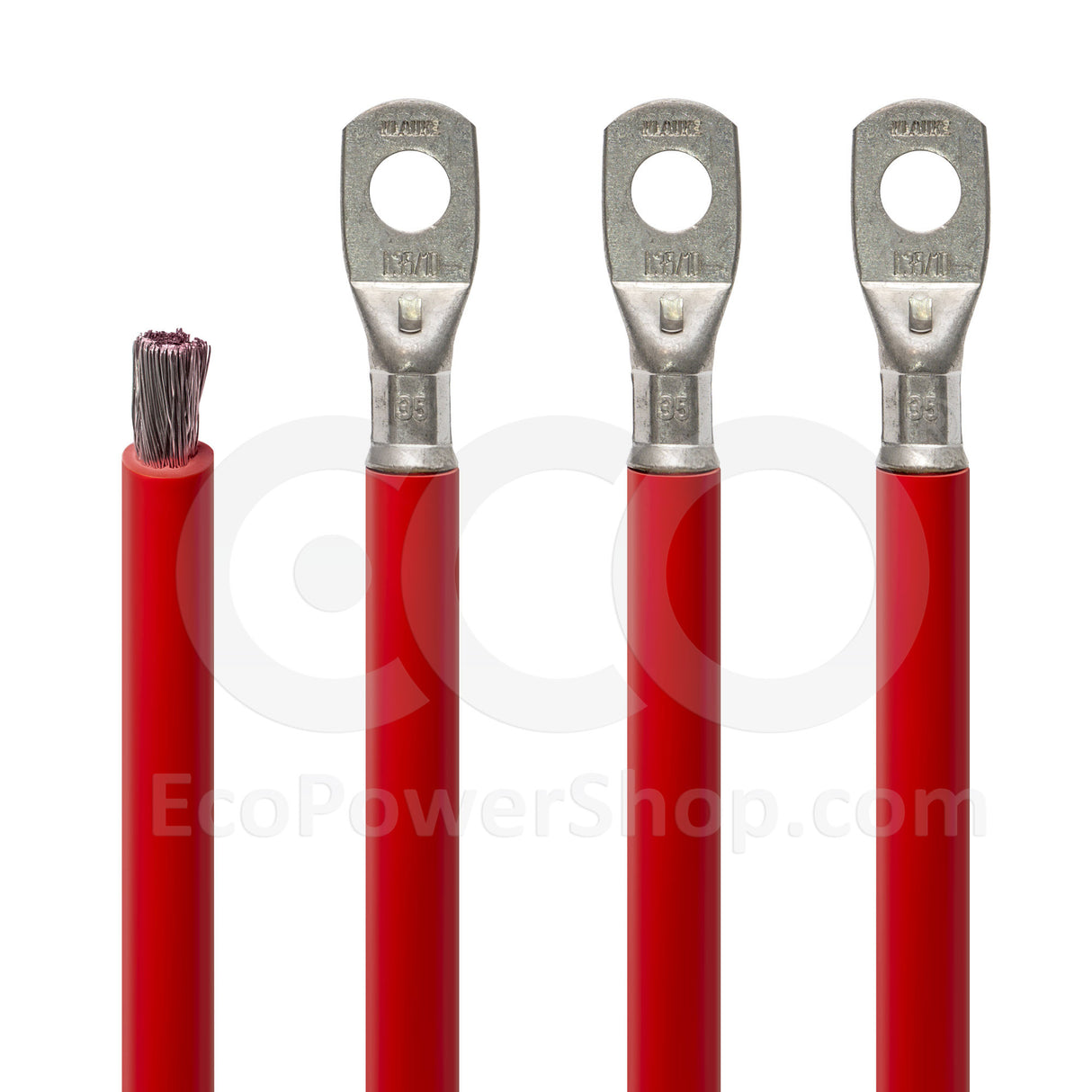 35 sq. mm red battery cable and crimped Klauke connectors