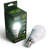 ECO Cool white dimmable B22 LED bulb and box