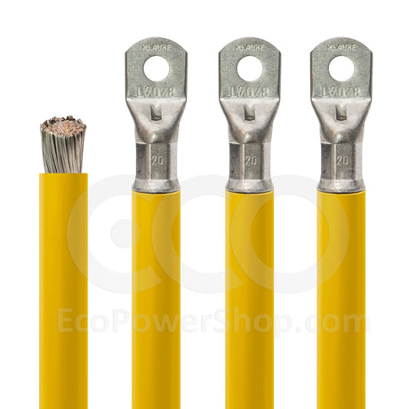 Yellow 70mm sq. cable oceanflex marine battery cable and crimped connectors