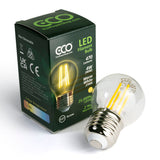 ECO Golf ball E27 LED filament bulb and box