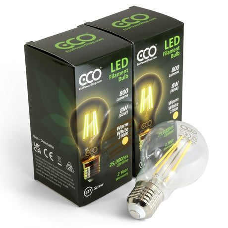 2-bulb box pack of LED filament screw bulbs