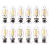 12-bulb pack of ECO B22 Candle LED filament bulbs