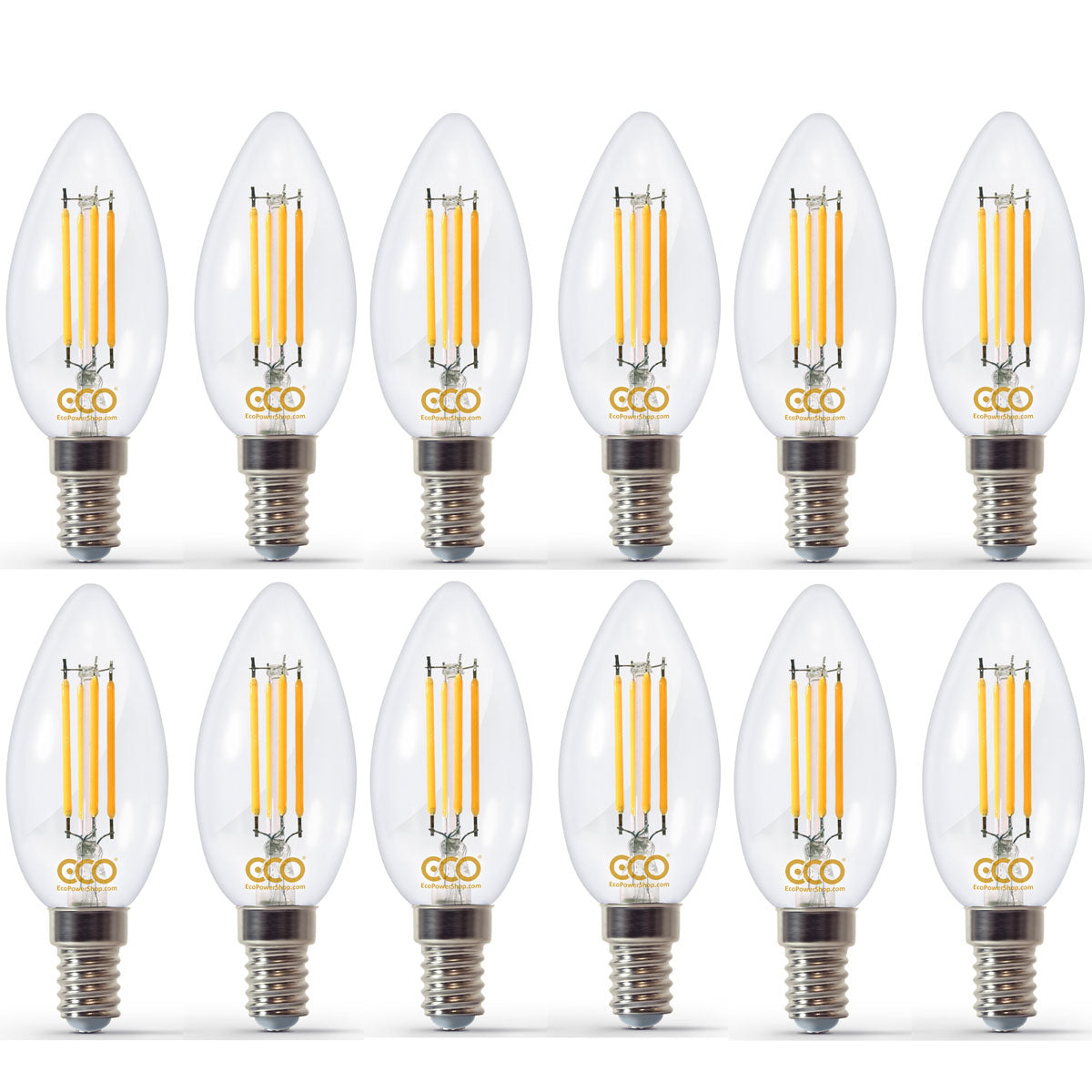 ECO E14 Dimmable LED Filament Candle Bulb 40W Eqv