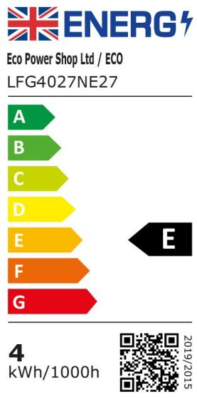 E Energy label for bulb LFG4027NE27