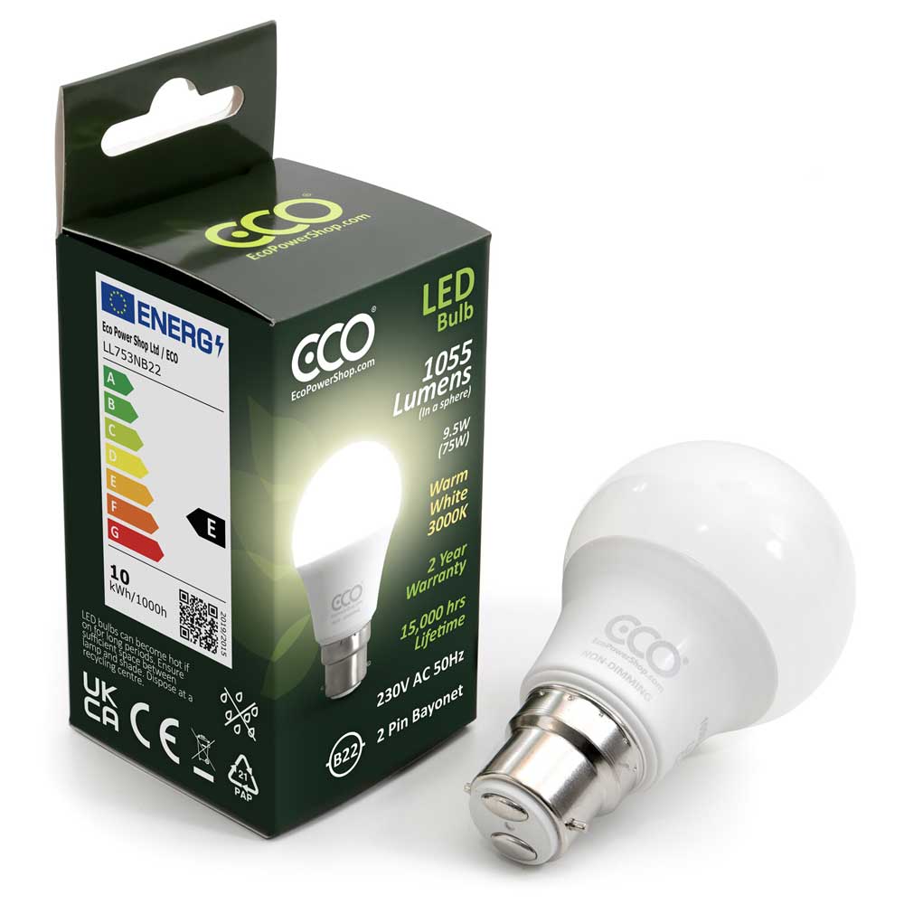 One 75W-equivalent LED warm white bulb and box