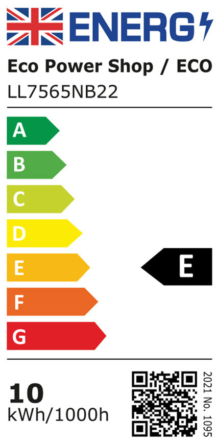 Energy rating E for ECO LL7565NB22 bulb