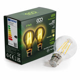 Dimmable B22 LED Filament Bulb & 2-pack Box