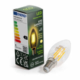 ECO E14 SES LED filament-styled candle bulb and box