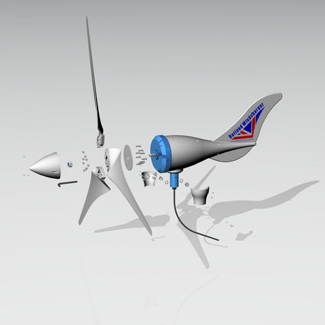 exploded diagram of Rutland 1200 wind turbine