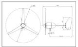 Dimensions of the FM1803 turbine