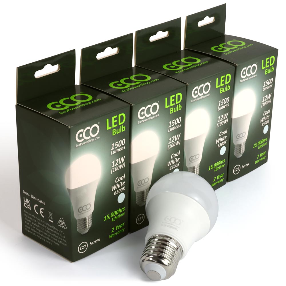 4 box pack of ECO 100W-equivalent LED E27 bulbs