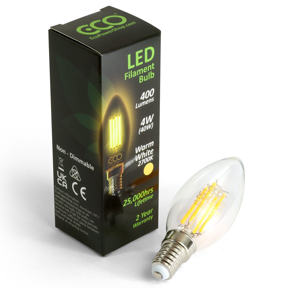 ECO LED Filament Candle Bulb E14